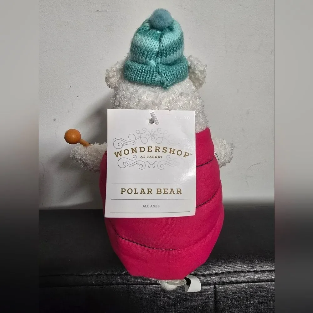 2024 Target Christmas Wondershop Fabric Polar Bear Drummer Figure, Nwt